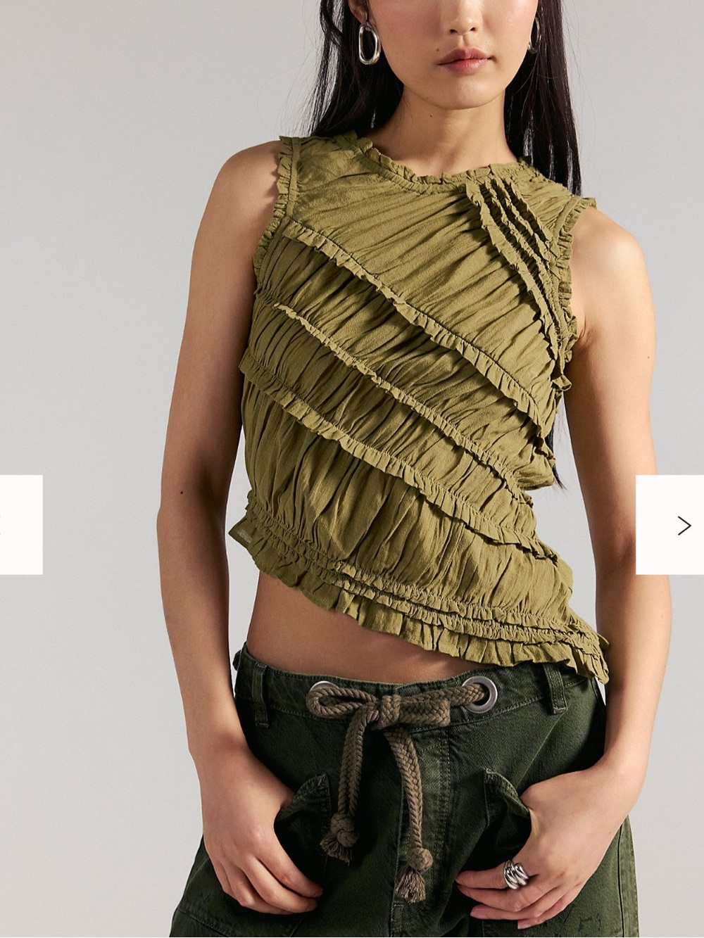 Free People Brown Ruffled Sleeveless Top - Picture 8 of 11